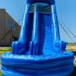 Big Blue Single Lane Water Slide 22ft. Tall Water Slide Rental